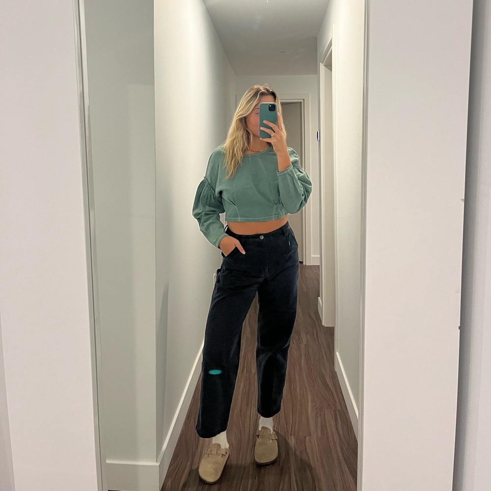 Zara cropped long sleeve top